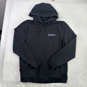 Cuts Wealthy Athletic Black Pullover Long Sleeve Fleece Hoodie Men's Large